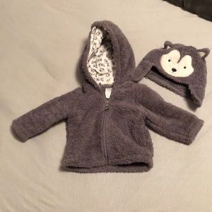 Infant matching jacket and hat set